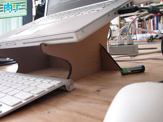 手工DIY纸板笔记本散热架装置╭★肉丁网