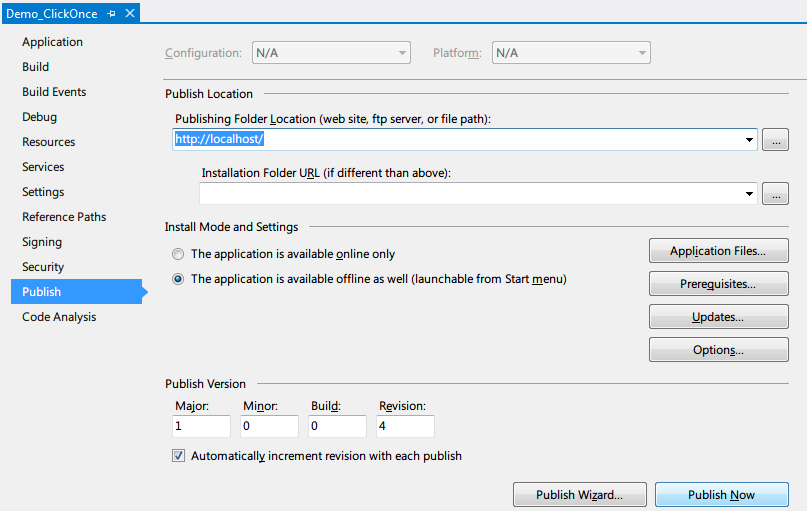 ClickOnce部署Winform程序的方方面面