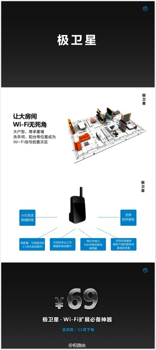 169元/智能系统：新极路由“极贰”正式发布