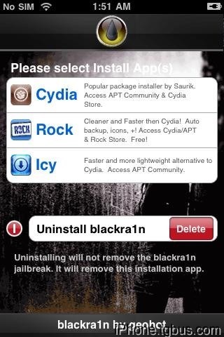 iPhone/iPod touch全系列越狱软件黑雨blackra1n RC1使用