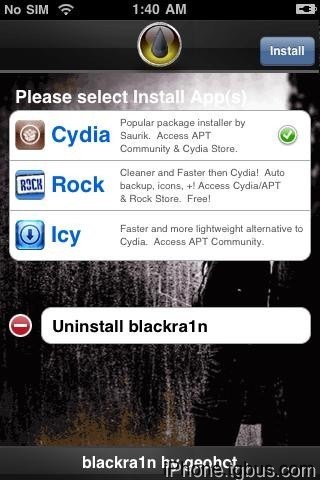 iPhone/iPod touch全系列越狱软件黑雨blackra1n RC1使用