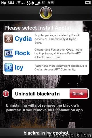 iPhone/iPod touch越狱软件黑雨blackra1n RC1使用教程
