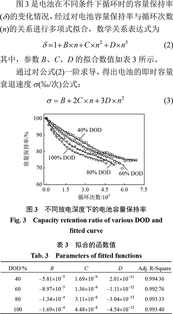 储能用磷酸铁锂电池循环寿命的能量分析