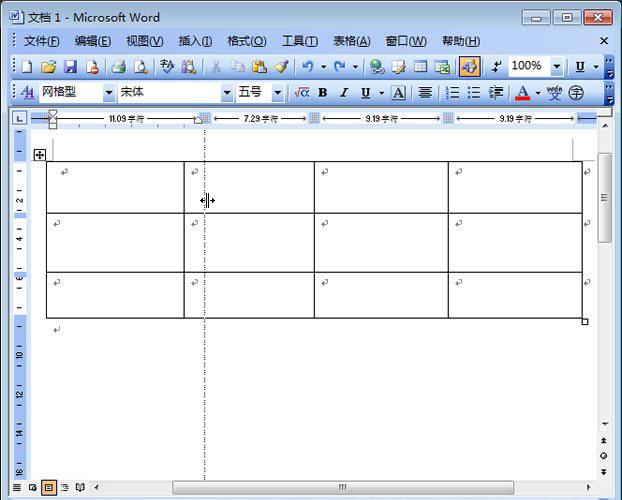 Word表格宽度调整