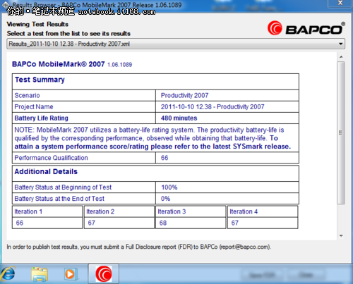 附：三星NC110测试成绩截图