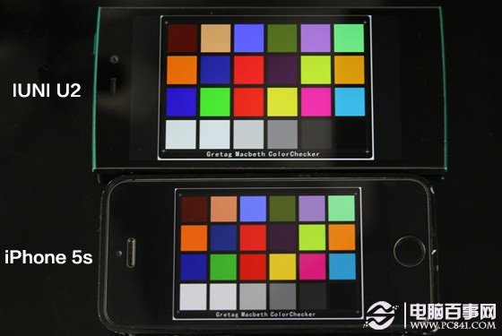 IUNI 与iPhone5s正常光线下屏幕对比