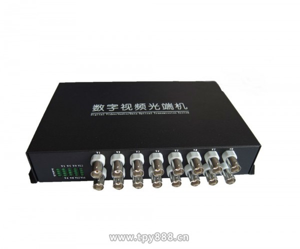 16路视频+1路反向rs485数据视频数字光端机