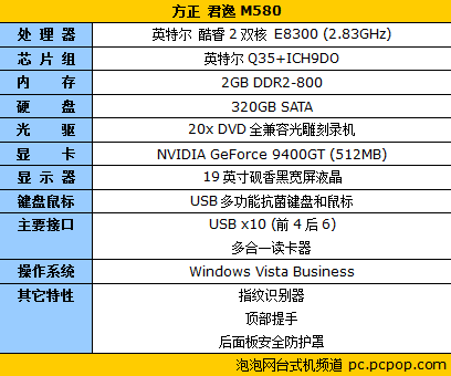 方正君逸m580,upu型号?方正君逸m580驱动下载?少见的高配商务PC 方正君逸M580简评