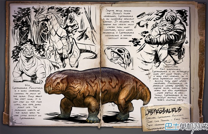 方舟生存进化水龙兽Lystrosaurus 学霸萌宠值得拥有