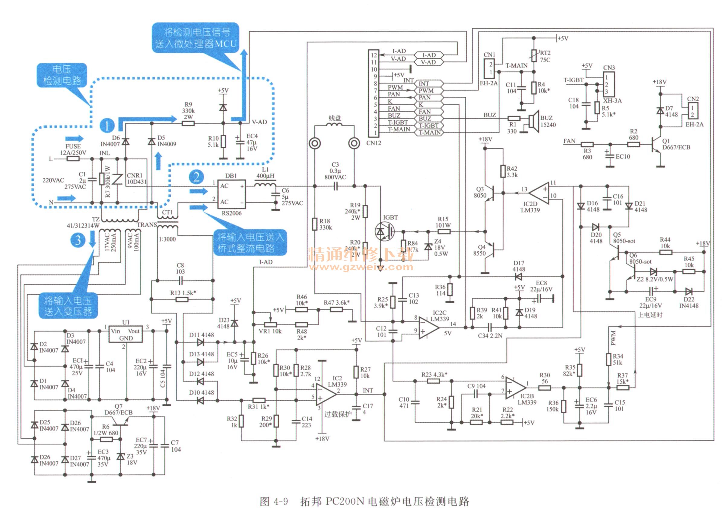 下载半球电磁炉电路图_电磁炉详细电路图讲解_电磁炉主板电路图讲解