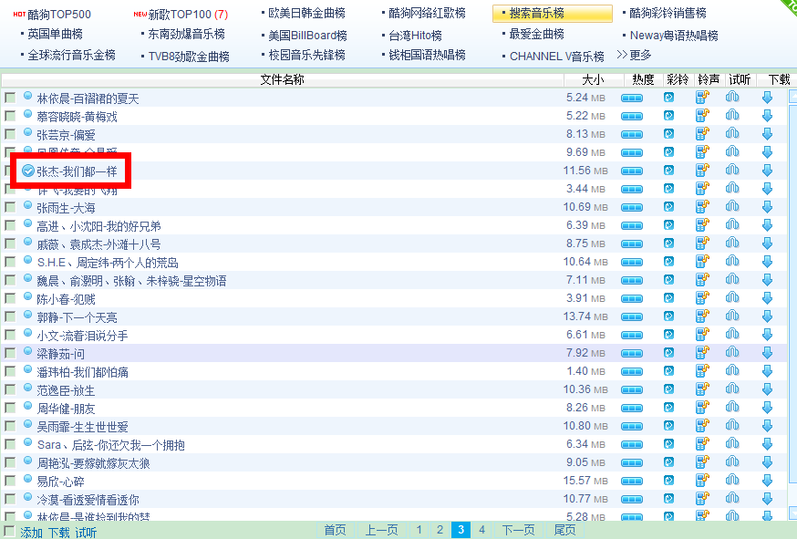 酷狗音乐付费好歌800首_酷狗top500_酷狗音乐排行榜2015