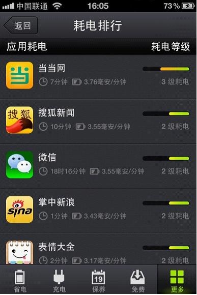 iPhone版金山电池医生3.4发布:新增App耗电排行榜