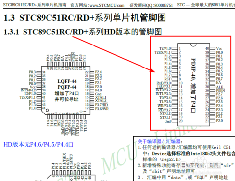 stc80c52引脚图_stc89c52引脚图_52单片机管脚图