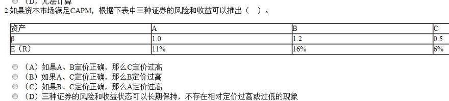 capm计算题_capm计算_capm模型