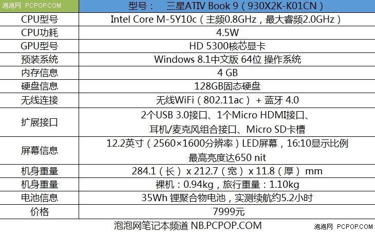 12英寸酷睿M力作 三星ATIV Book 测 