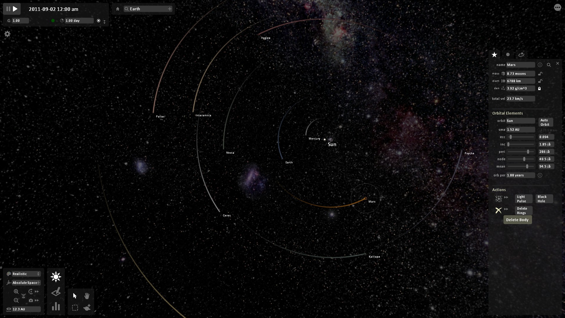 推荐你个游戏叫做Universe Sandbox有多种模型选择如下图右侧...