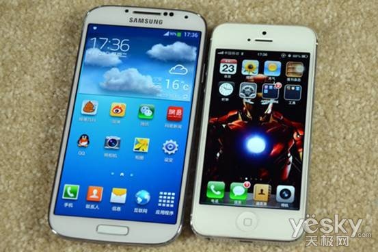 三星S4对比iphone 5