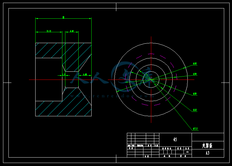 ca6140法兰盘课程设计_法兰盘课程设计说明书_ca6140车床法兰盘84003夹具设计夹具图纸