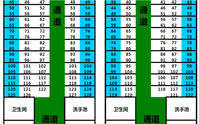 t字头火车座位图