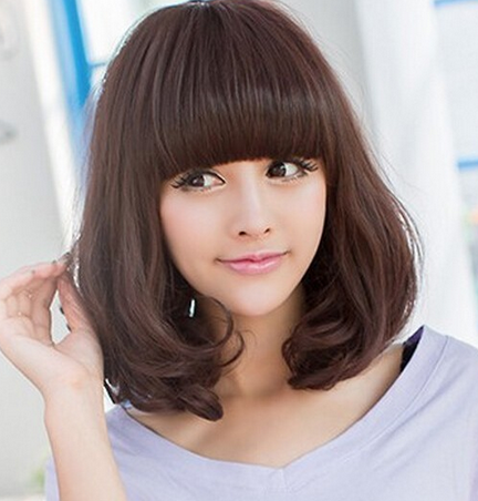 空气刘海齐肩发型_齐刘海齐肩发型_无刘海齐肩发发型扎法