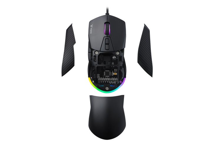 轻量模块DIY 雷柏V360模块化幻彩RGB游戏鼠标上市