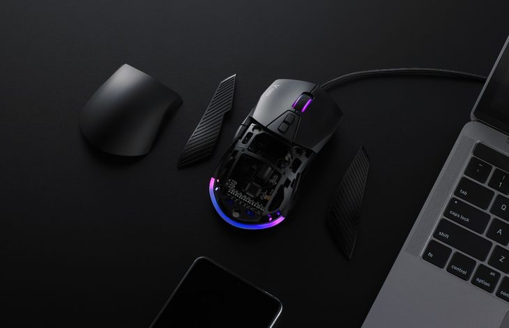轻量模块DIY 雷柏V360模块化幻彩RGB游戏鼠标上市