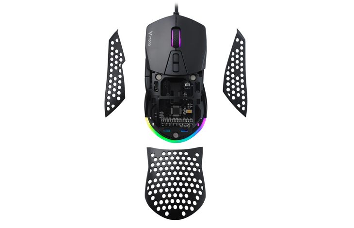 轻量模块DIY 雷柏V360模块化幻彩RGB游戏鼠标上市