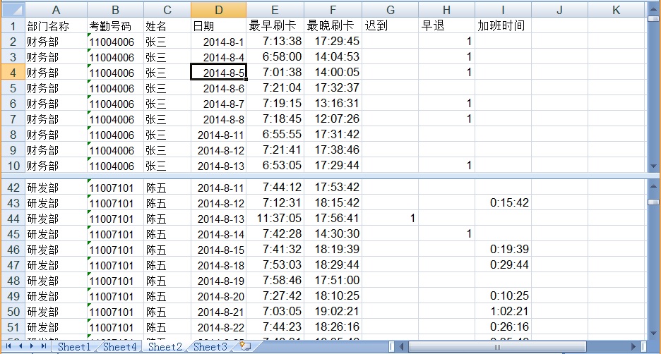 总结归纳:使用Excel快速处理和汇总考勤数据（上）