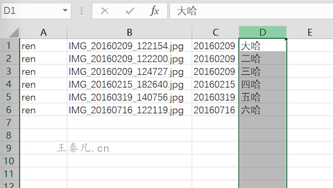 excel文件名批量修改