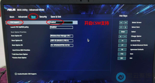 把CSM support由disabled改成enabled,