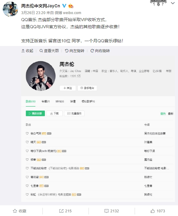 qq音乐收费