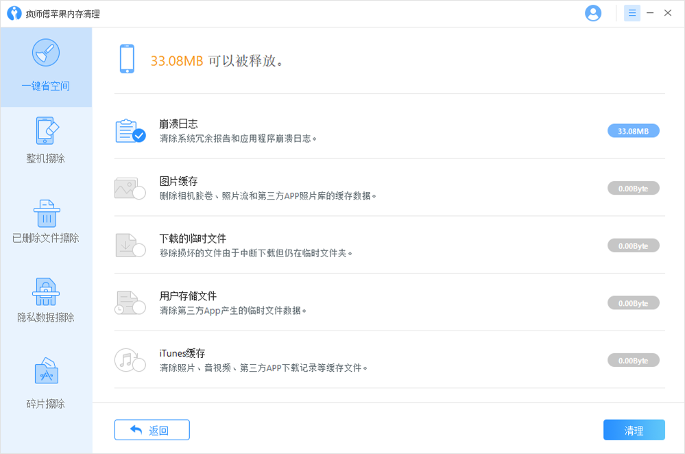疯师傅苹果内存清理
