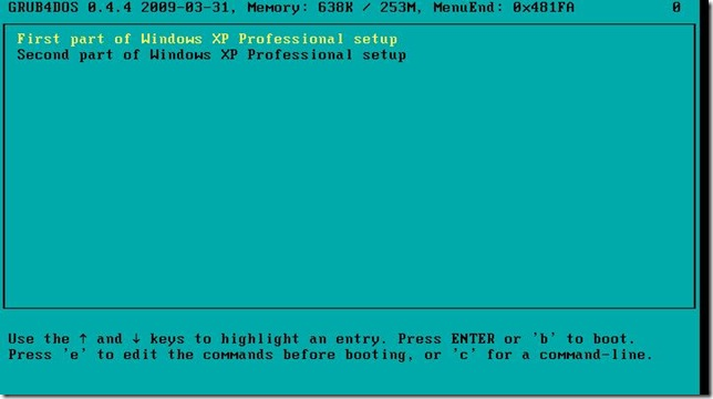 dos下u盘安装xp