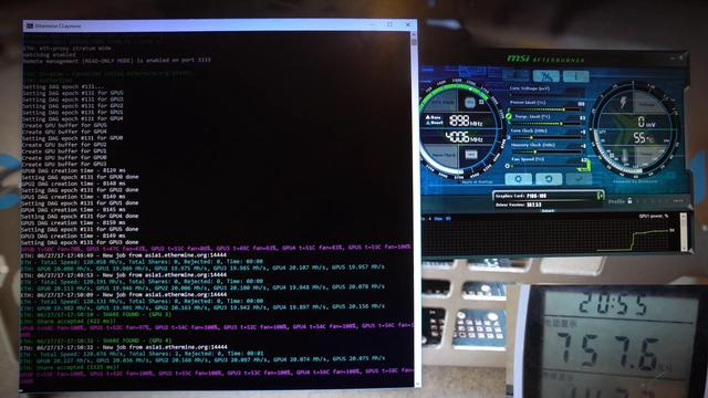 以太币：RX460显卡挖矿算力和GTX1060 ETH算力对比