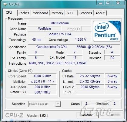 奔腾e6500k cpu