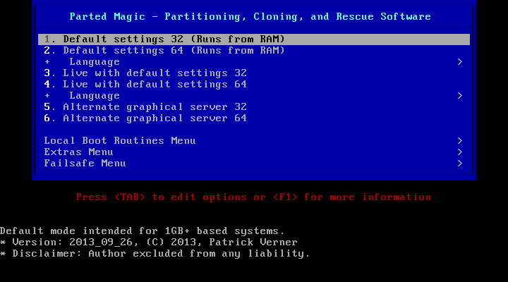 Show boot screen syslinux screenshot.