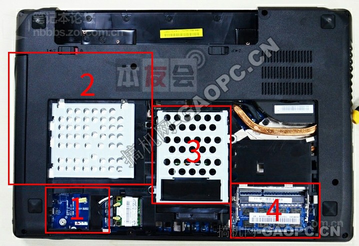 联想Y485拆机-内部硬件排布