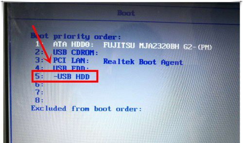 4--USB HDD选项