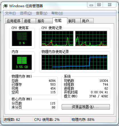 内存消耗