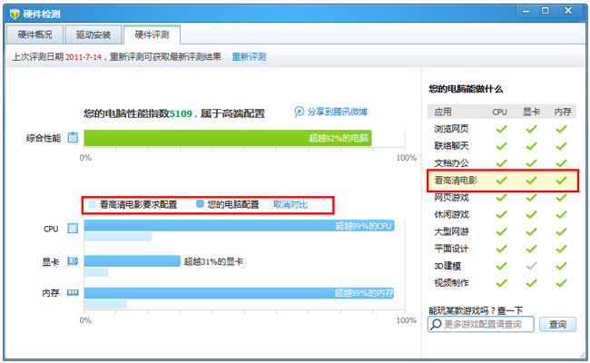 电脑管家硬件评测