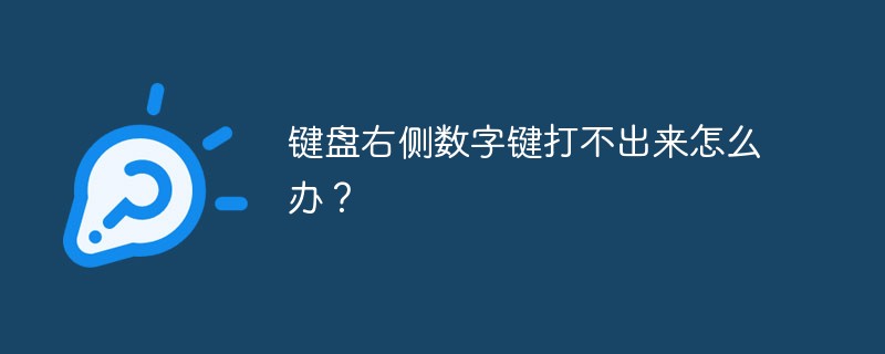 键盘上数字键打不出来