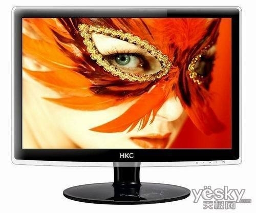 HKC T2211L液晶显示器(黑色版)正面直观图