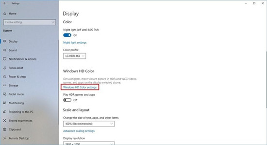 win10版不支持hdr显示器已开启hdr模式
