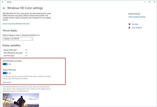 win10版不支持hdr显示器已开启hdr模式