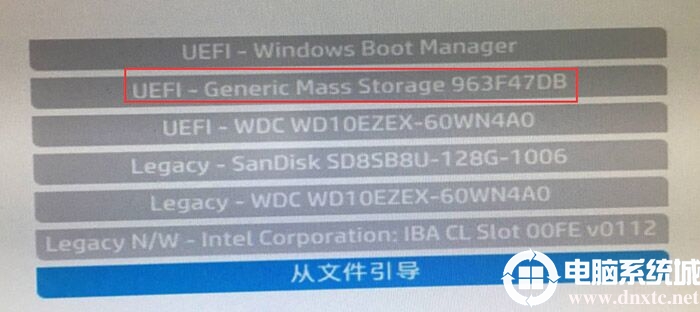 开机按ESC，按F9然后选择U盘启动