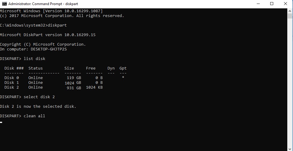 格式化驱动器窗口