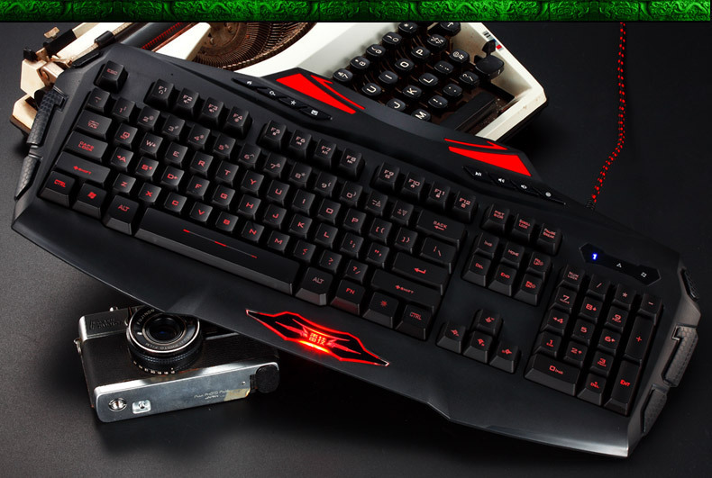 雷技帝龙三色背光游戏键盘