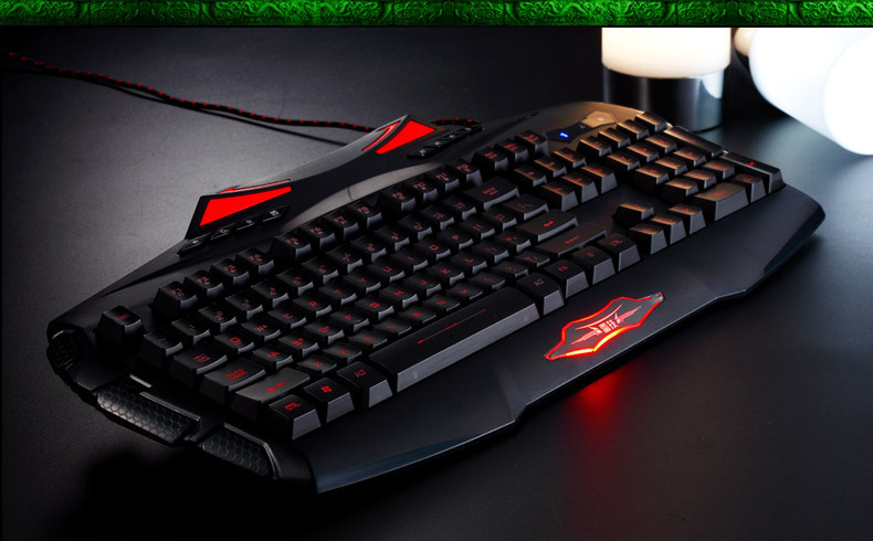 雷技帝龙三色背光游戏键盘