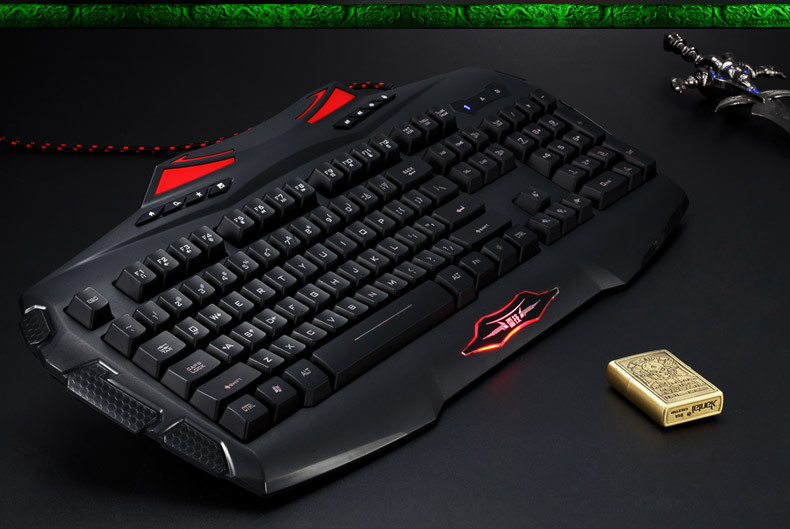 雷技帝龙三色背光游戏键盘