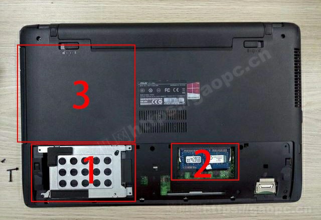 华硕 A550拆机 背面硬件特写